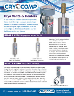Cryo Vents and Heaters product literature