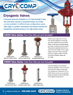 Cryogenic valves product specifications and brochure