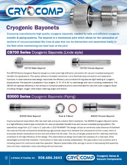 vacuum jacketed bayonets product literature and specifications